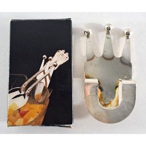 Vintage Imperial Spoon Holder Clip Hong Kong Crown Mid Century Original Box